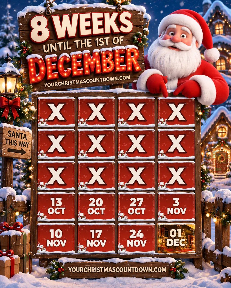 christmas_clock's tweet photo. 8 WEEKS UNTIL  1ST OF #DECEMBER!
 👉 https://t.co/WXuWwRCDlD 🎄🎅 https://t.co/80haRhptsb