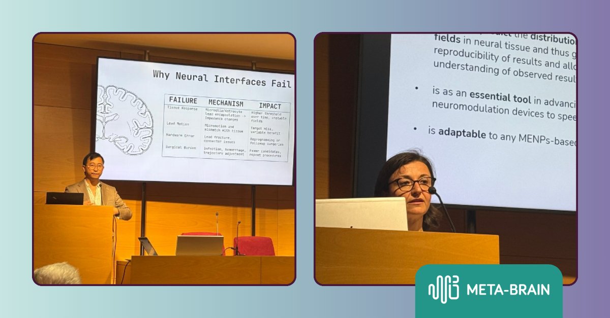 MetaBrain_EU's tweet photo. 🧠 #METABRAIN_EU research took the spotlight in Barcelona!

🔬 Contributions from @idibaps, @ETH_en, @IeiitC and @NeuroGeneticsCy showcased advances in #BrainStimulation, #Nanotechnologies &amp; #Neuromodulation at a #FENS2026 Satellite Event.

🔗 Read more: https://t.co/Ulxyg8lIqp https://t.co/FE81Y4MfhY