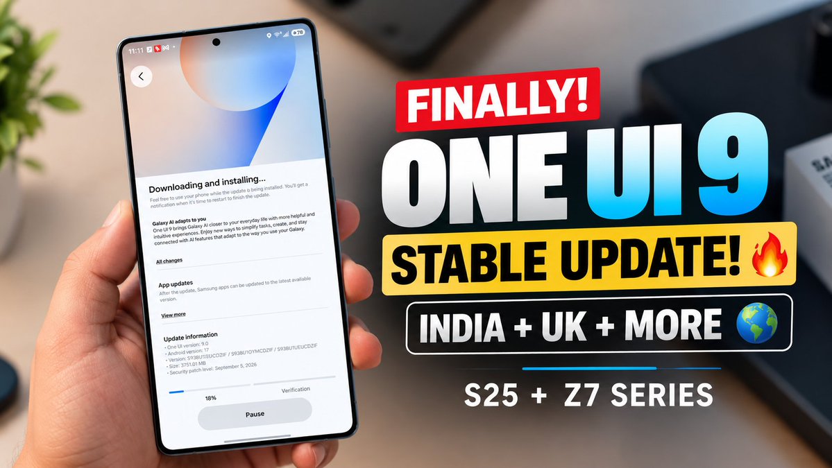 RoidTech_'s tweet photo. One Ui 9 Stable UPDATE finally Out for Indian, Uk &amp; More Countries Users! after USA &amp; Korea. 

https://t.co/5cYgOX6xIF https://t.co/ixTYaNfPto