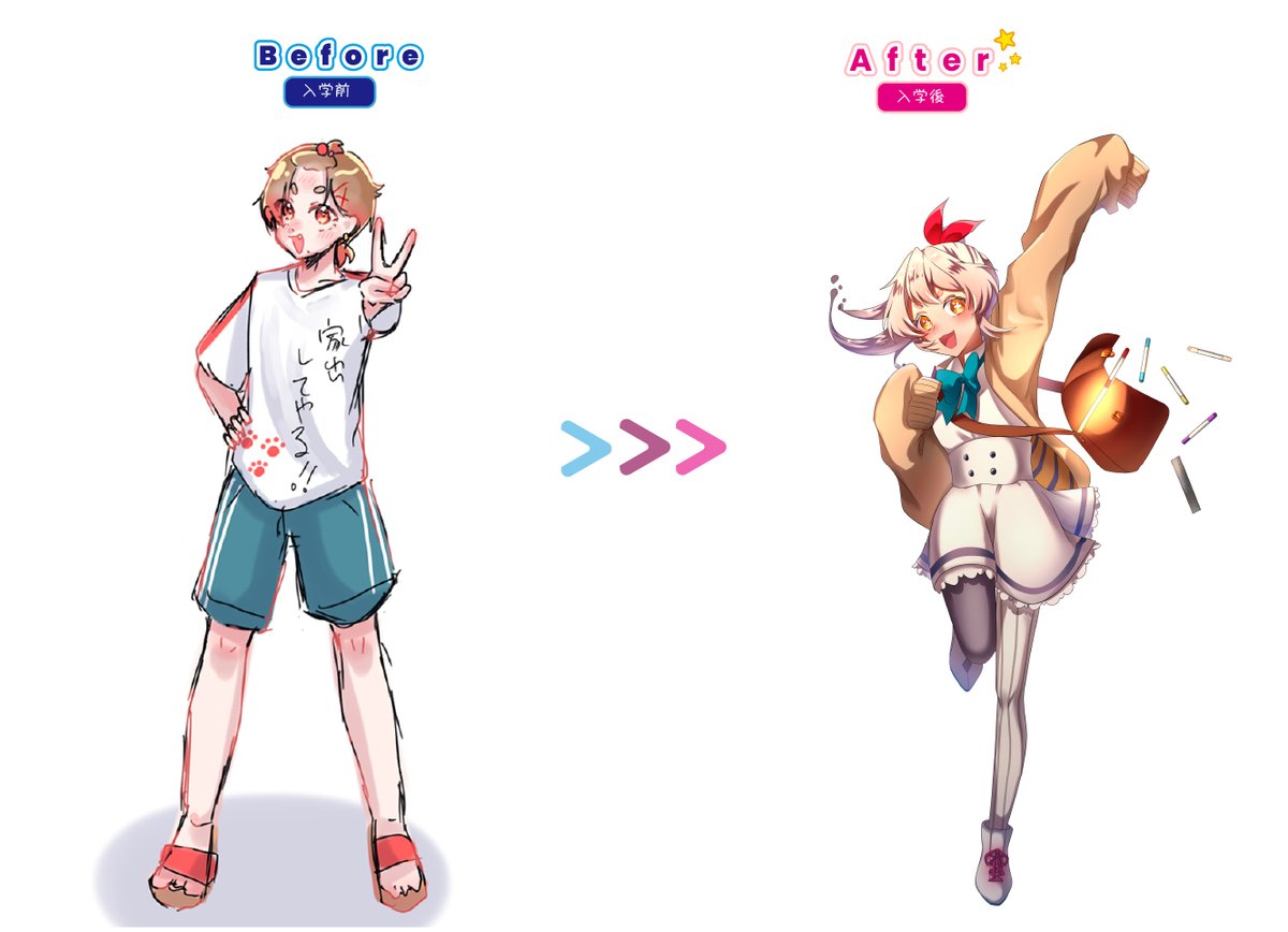 AD_illust_upp's tweet photo. 【生徒作品ビフォーアフター】 https://t.co/25TKmLDL1p