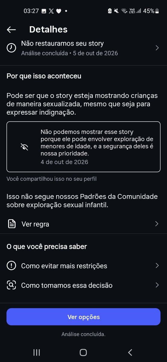 SuperBatata7u7's tweet photo. Um story meu denunciando o Flávio bolsonaro por defender o ASSASSINATO de uma criança de 5 anos foi CENSURADO!!! ISSO NÃO EXISTE!! O GOLPE ESTA SENDO CUSPIDO NA NOSSA CARA!!!! Eu enviei recurso e mesmo assim não voltaram, ESPALHEM ISSO!!! ISSO NÃO É NORMAL !!!! https://t.co/diT3gpdzJQ