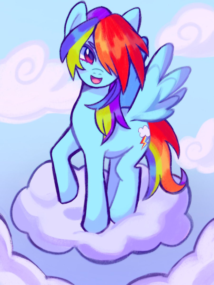 Mitssukuu's tweet photo. Rainbow Dash🌈☁️ #Mlp #RainbowDash #MyLittlePony https://t.co/Uyb8AtQaa2