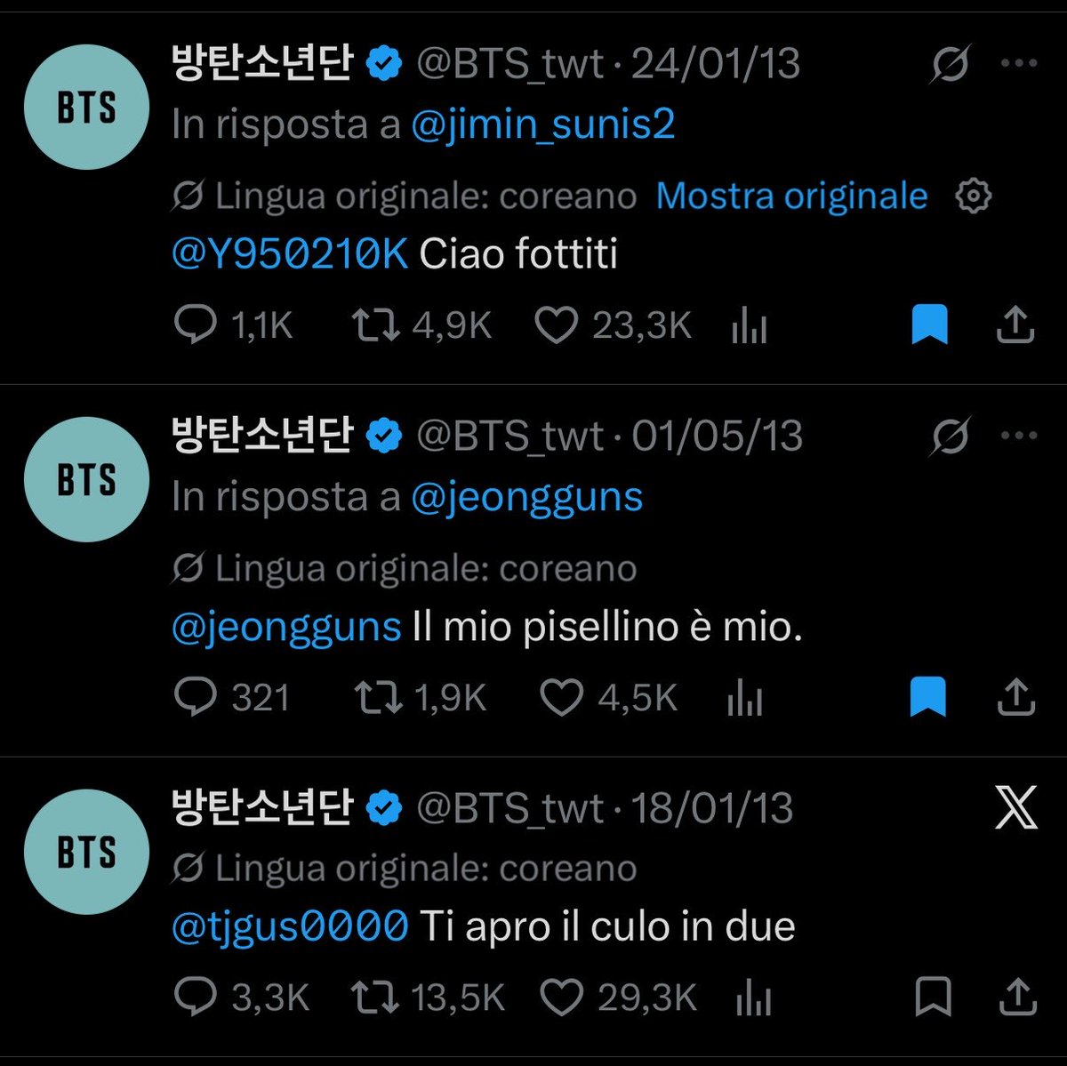 midamyg's tweet photo. ho aperto gli occhi è tutta la mia tl è così ma mi volete spiegare che cosa stavano passando i bts nel 2013 https://t.co/eVlezMsNDi
