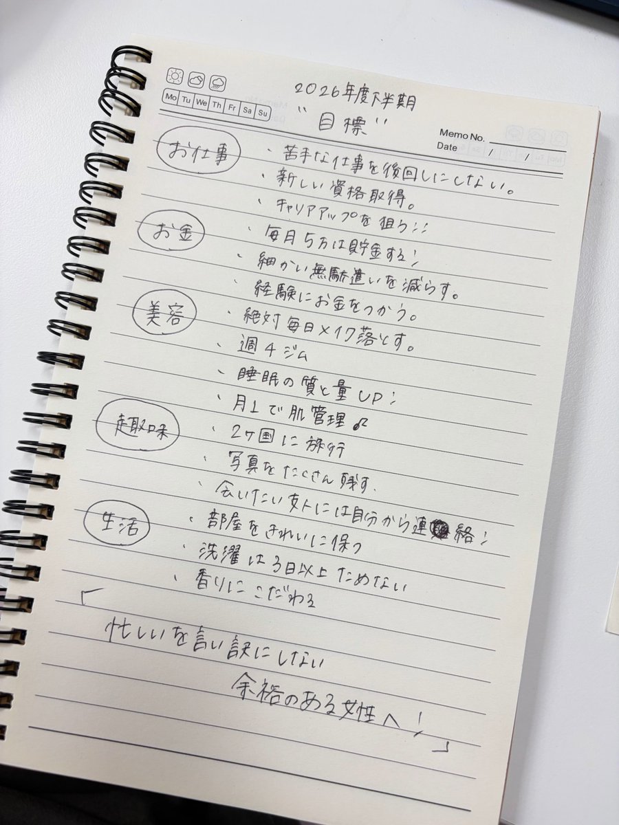 suu_ucos's tweet photo. 決まり！手書きの方が自分の中に刻まれる感じがしたからノートに書き出してみた😼みんなも振り返れるように何かに書いとこ🎶 https://t.co/2KTGxeCZNT