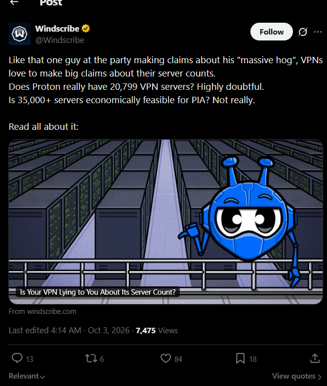 PureVPNcom's tweet photo. They meant PIA. They typed PureVPN. We’re not saying we’re on their mind… but the edit history is. 😂 https://t.co/YmHpTRqlE2