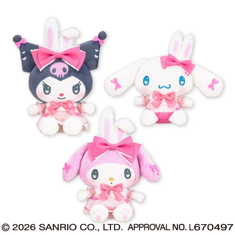 Eikoh_AM's tweet photo. 【エイコープライズ】「サンリオキャラクターズ ときめきリボンラビットドール1」が2026年10月3週からアミューズメント施設に随時登場です☆宜しくお願い致します！ #サンリオキャラクターズ #クロミ #マイメロ #シナモン https://t.co/IYwudljiHT https://t.co/7rCq9hlMvg
