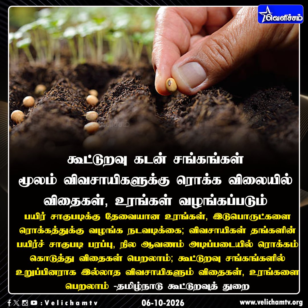 velichamtvtamil's tweet photo. விவசாயிகளுக்கு ரொக்க விலையில் விதைகள் #Seeds | #TamilNaduCooperativeUnion | #VelichamTV https://t.co/yEn917qkH4
