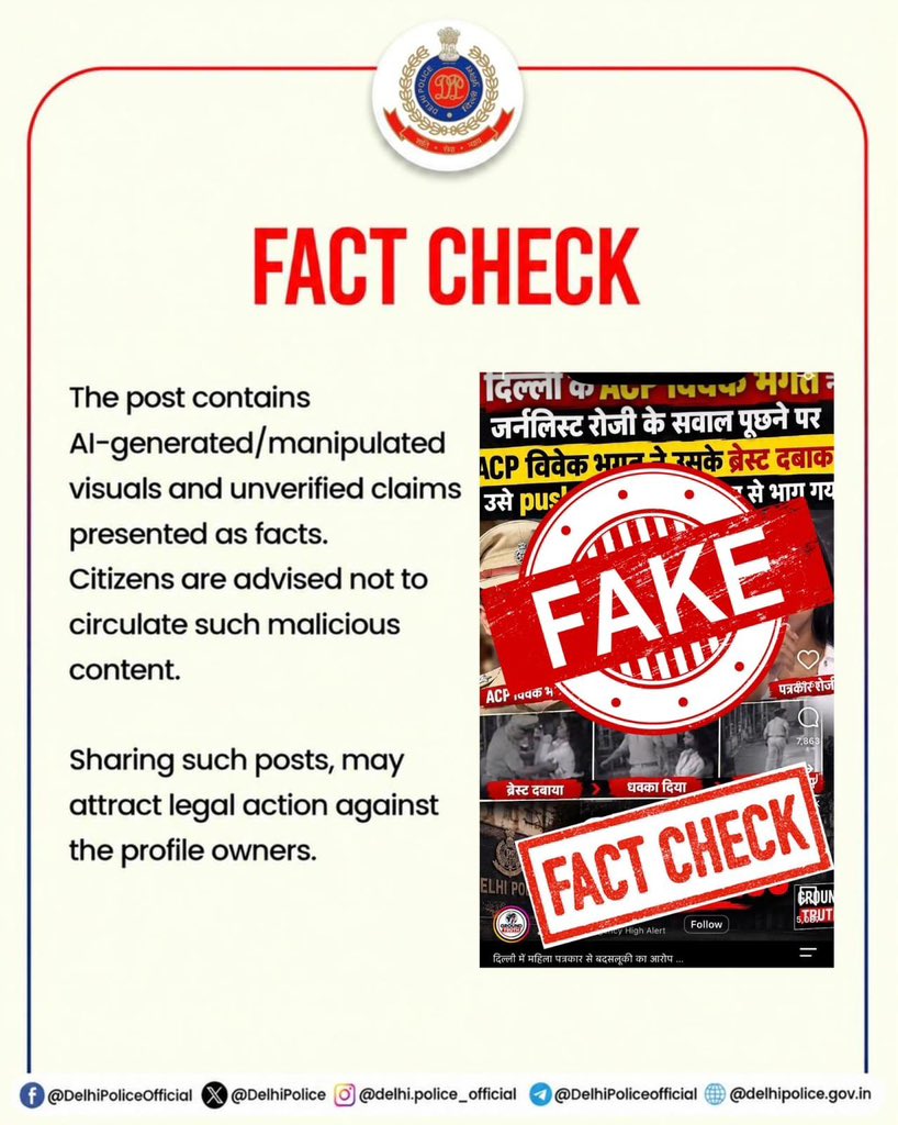 LalaXd's tweet photo. He is Nadeem Ahmad 

So called independent journalist

He made objectionable AI-generated images of a woman making allegations of misconduct by ACP Vivek Bhagat.

He is now arrested by Delhi Police

Shame on CJP cockroaches and the Left. They have stooped so low that they are making baseless allegations against a police officer.