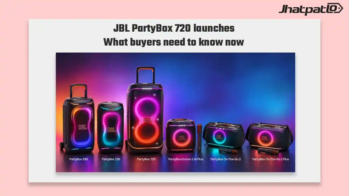 jhatpatlo's tweet photo. JBL just turned the party up to 800W RMS 🔥
The new PartyBox 720 has landed in India, and this isn’t exactly “keep the volume low” territory. 😅
Would you actually need this much power at home?
https://t.co/QjOMGRUjBH
#JBL #PartyBox #Speakers #jhatpatlo #TechNews https://t.co/7rwu7n9WC2