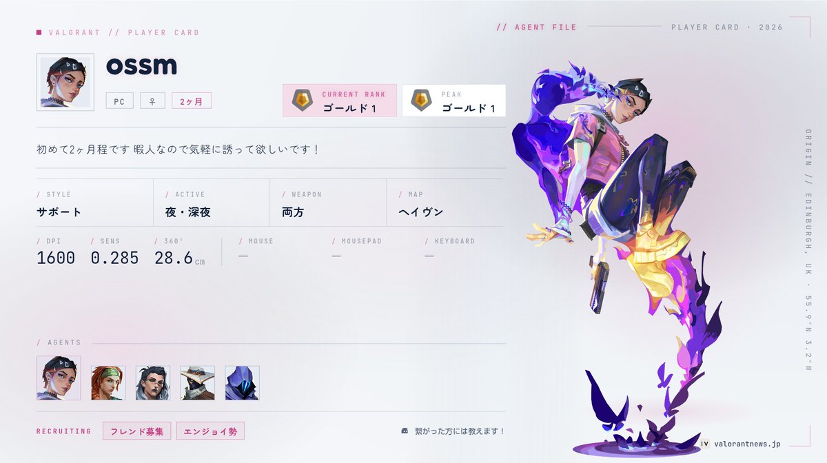 mu_uth11's tweet photo. 初めて2ヶ月なのでめっちゃ下手なんですけど気軽にコンペとかスイフト行ける友達とサーバー探してます♪

リプでお迎え行きます！

#VALORANT募集 #VALORANTフレンド募集 https://t.co/pxfnoAOnxm