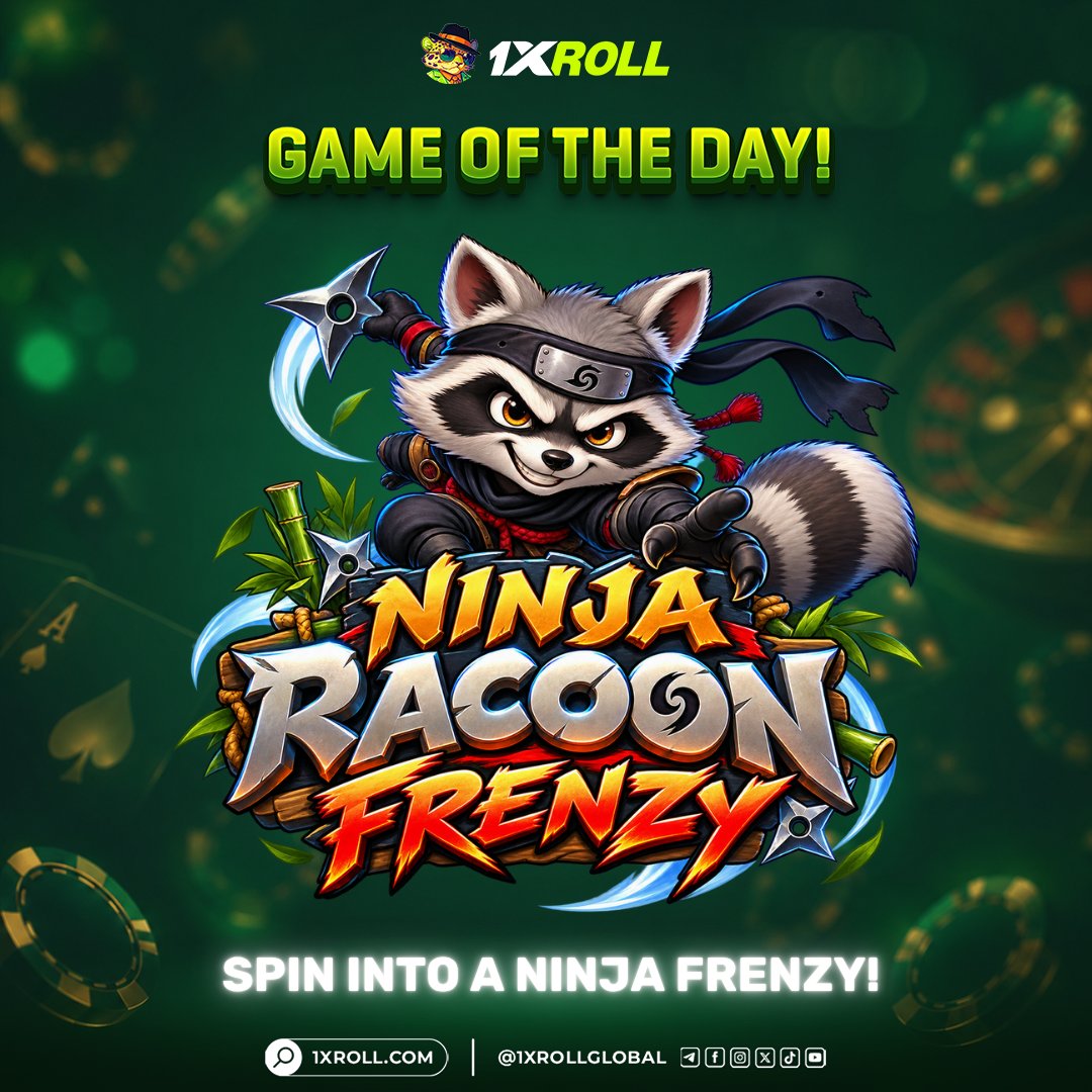 1XRoll_Global's tweet photo. SLOT • NINJA RACCOON FRENZY 🥷🦝

🔥 Step into a ninja adventure! Explore duplicating Wilds, cascading gameplay, and ninja-themed bonus features. Sneak In. Spin Wild!

✅ Discover duplicating Wild symbols and increasing cascade multipliers.
✅ 3 or more Bonus symbols trigger the Bonus Feature.
✅ Explore how Shuriken collect prize values and Kunai increase prize multipliers.

#1XRoll #1XRollOfficial #1XRollGlobal #NinjaRaccoonFrenzy