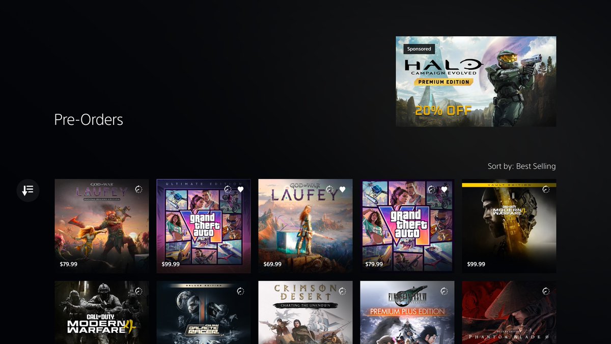 TrueGamer1111's tweet photo. God of War Laufey is currently the #1 most pre-ordered game on PSN and #3 https://t.co/vZpnBD9HDO