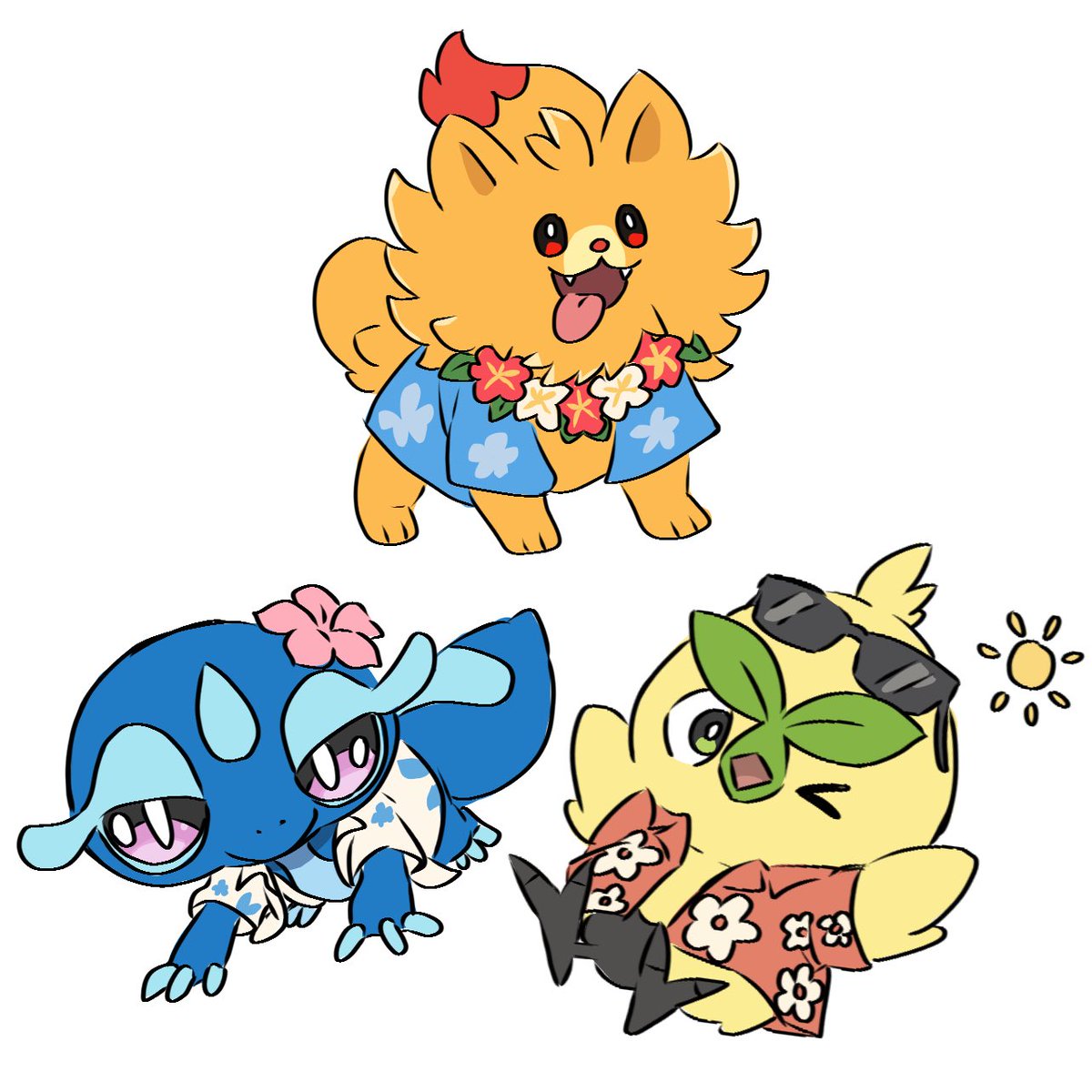 xiyu_pkmn's tweet photo. vacation style
#ポケモン風波　#PokemonWindsWaves https://t.co/ikJEq0lVO6