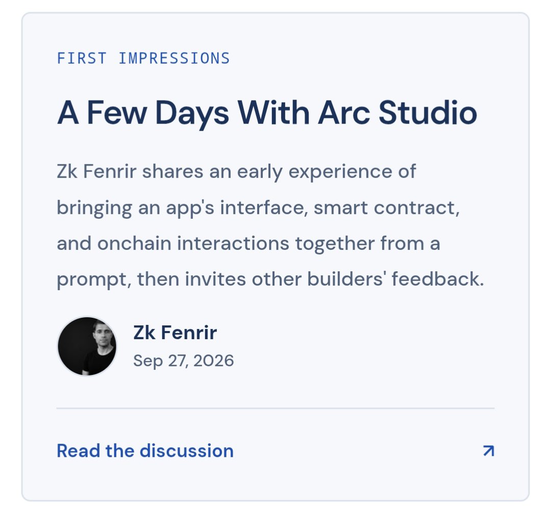 Zkfenrir's tweet photo. This made my day. 😎

Seeing my experience highlighted alongside other builders is pretty special.

If you are an @arc architect life is good 💙 https://t.co/QWnrLheiER