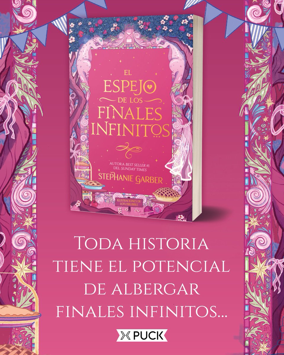 Puck_ed's tweet photo. ¡Hoy sale a la venta #ElEspejoDeLosFinalesInfinitos de Stephanie Garber!💘🍎🏹🪞

Una novela corta que cuenta con la aparición especial de los personajes favoritos de los lectores y más de veinte ilustraciones a página completa de @lotusbubbleart.💫

✒️Trad: Eva González Rosales https://t.co/ofI3Szg459