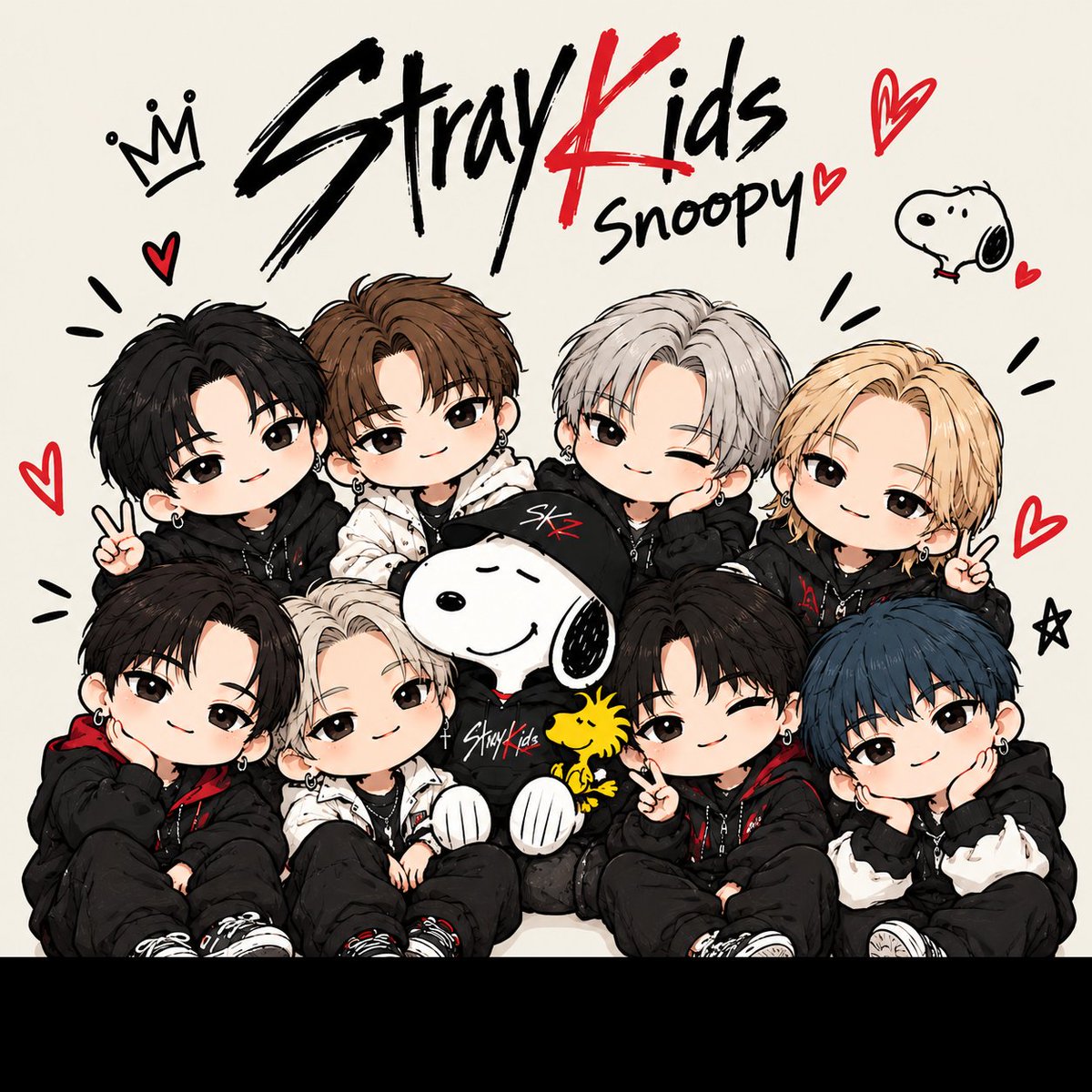 Snoopy198961's tweet photo. Stray Kids × Snoopy 🐾💗✨ https://t.co/rJTGF9DS1N