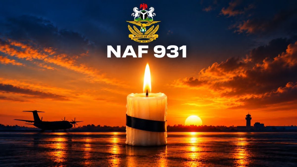 DejiAdesogan's tweet photo. 🇳🇬 RIP FALLEN HEROES OF NAF 931 AIRCRAFT 🕊️

CREW
1.Squadron Leader MI Aburime (Flight Captain)
2.Squadron Leader AP Man-Ugwueje (Co-pilot)
3.Flight Lieutenant IS Bako (Co-pilot)
4.Warrant Officer Abubakar A (Aircraft Technician)
5.Corporal Uguru HC (Aircraft Technician)

PASSENGERS
6.Flight Lieutenant TL Lazarus 
7.Flight Lieutenant M Akinloye
8.Flying Officer IM Adeshina
9.Master Warrant Officer Onwuka F
10.Master Warrant Officer Matini BA
11.Warrant Officer Nuhu FS
12.Flight Sergeant James RB
13.Flight Sergeant Mohammed AI
14.Sergeant Ani AE
15.Sergeant Izibenikien SI
16.Sergeant Alafuka C
17.Sergeant Mbadugha AN
18.Lance Corporal Ugwuba FC
19.Lance Corporal Eledan GE
20.Mrs Ezeh Nneka
21.Godstmine Tarabina
https://t.co/zxK0GqvPQn Micheal
23.Sunday Micheal
24.Ukeme David
25.Gideon Omotola