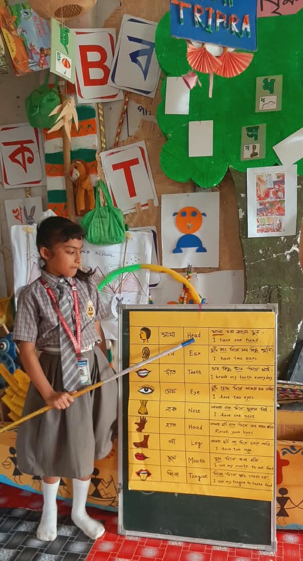 TripuraNipun's tweet photo. Learning by Doing, Growing by Learning. At Karaimura S.B. School, Tripura, NIPUN learners explored “Body Parts” through colourful TLMs, making learning interactive, joyful and meaningful.
#NIPUNTripura #NIPUNCorner #ActivityBasedLearning #JoyfulLearning #TripuraEducation https://t.co/iBqoZufAGx