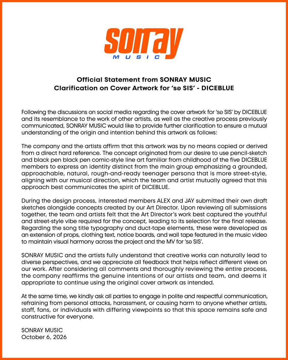 sonraymusic's tweet photo. ประกาศจาก SONRAY MUSIC

-

Official Statement from SONRAY MUSIC

#DICE_SONRAY
#SONRAYMUSIC https://t.co/kjn3wxF5ST