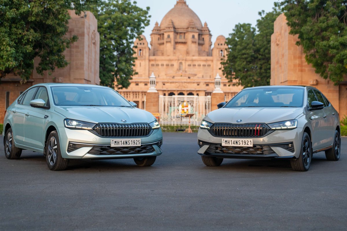 MotorOctane's tweet photo. 2026 Skoda Slavia Launched @ Rs 9.99 Lakh!

-> 1.0 TSI 6MT: Rs 9.99 - 15.89 Lakh 
-> 1.0 TSI 8AT: Rs 12.49 - 17.29 Lakh
-> 1.5 TSI 7DSG: Rs 18.59 - 18.84 Lakh
-> 6 trims | 12 variants
-> Deliveries begin next week
-> New Cappuccino Beige colour deliveries begin in DEC 2026 
-> Variant-wise pricing in the images below
-> New 8-speed torque converter | Rear-seat massage function | 360-degree camera
-> Standard warranty: 4-Year / 100,000 km
-> 4-Year RSA
-> 4 free labour services for up to 2 years or 30,000 km
-> 6-year corrosion warranty | 3-year paint warranty

(Prices are ex-showroom)