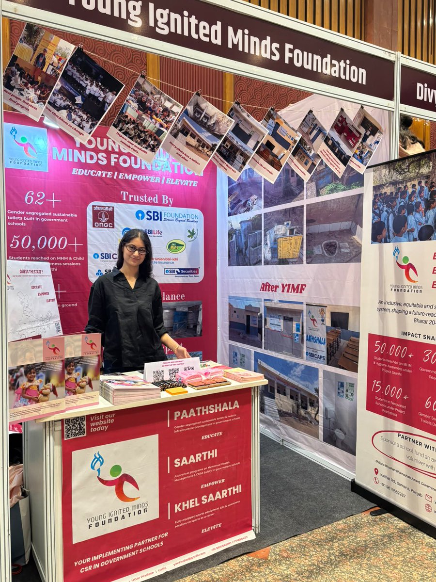 YIMFindia's tweet photo. Young Ignited Minds Foundation is at the National Conference and Exhibition on CSR, organised by @IICAOfficial  under the @MCA21India , at The Ashok, New Delhi.

Come meet us at stall no. 20 at the NCCSR 2026!

#CSR #CSRIndia #ViksitBharat #MenstrualHealth #WASHinSchools #SDGs https://t.co/gGIG8Y0Bga
