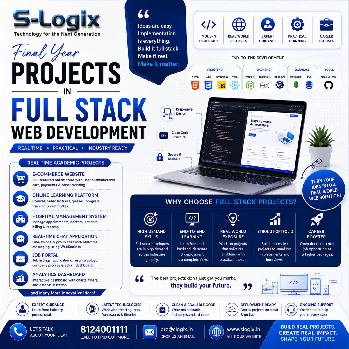 SlogixAdmin's tweet photo. 💻 Ready for your final-year Full Stack project? 📷
Build real-world applications like e-commerce websites, learning platforms, chat apps, job portals & more with S-Logix!
🔥 Learn. Build. Innovate.
📞8124001111
📩pro@slogix.in
🌐https://t.co/wMqMom4UAE
#FullStack #SLogix https://t.co/31ynNuwrOW