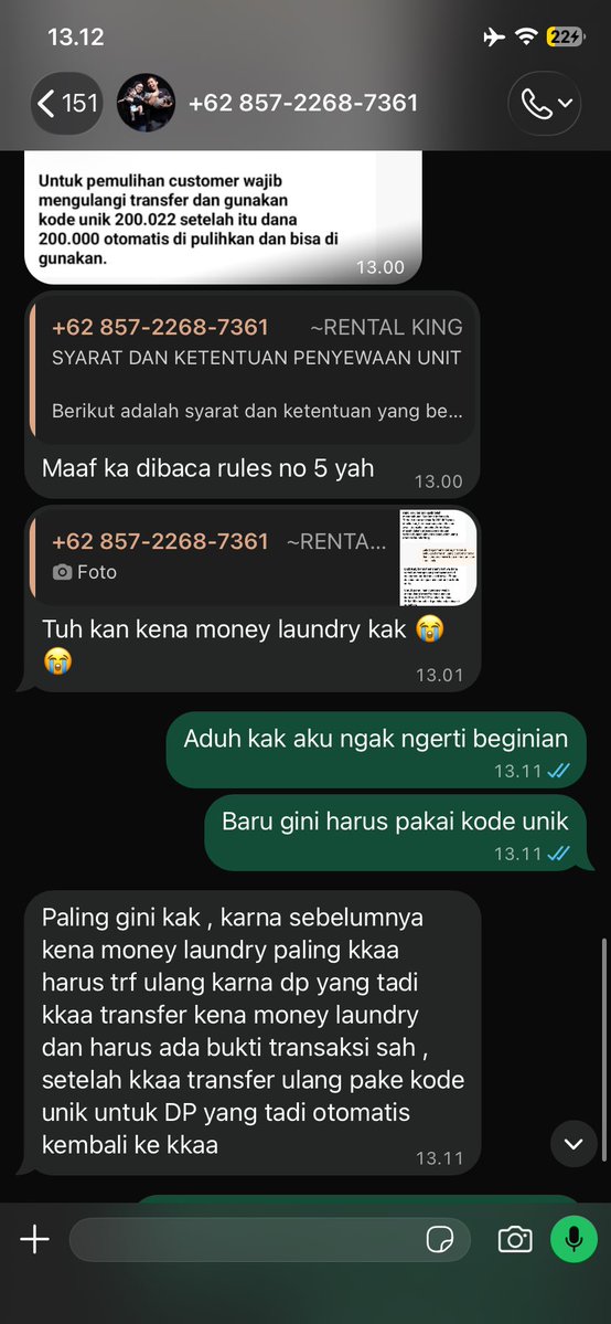 kyzmsj's tweet photo. PENIPUAN / scam RENT hp 
Please bantu rt yaaa 😭🙏🏻

Jujur aku gak ikhlas bgt uang 200k aku ilang begitu aja, mana baru gajian , gini bgt cobaan mau konser bangtan 😭🙏🏻
Data penipu : 

No hp: 085722687361
Instagram : @sewahpjakarta 
Tiktok: @minarentalhp 

#penipu #penipurentalhp https://t.co/qQSsy6hBGr
