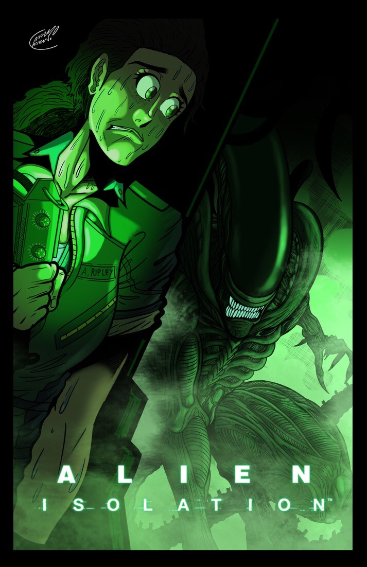 avpgalaxy's tweet photo. This awesome Alien: Isolation fan cartoon is the work of Christian Mack! #AlienIsolation #AmandaRipley #Xenomorph #Alien #CreativeAssembly #ChristianMack https://t.co/EJ31UBJlNz