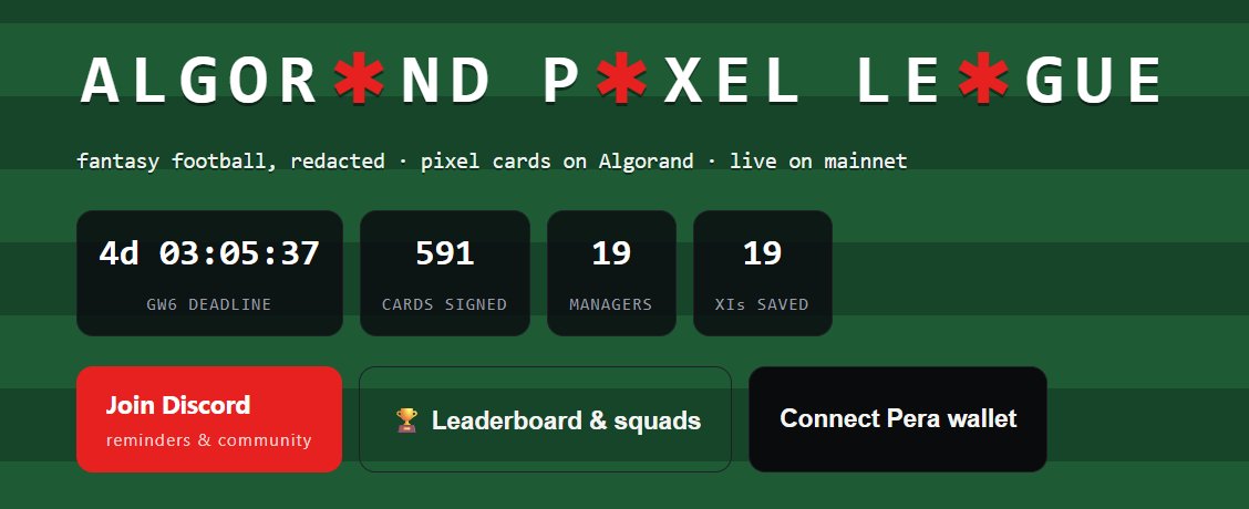 RanterSR7's tweet photo. We created a FUN FPL style Algor*nd Pr*mier Le*gue with sponsored prize on the chain that must not be named.

We have 19 managers and counting. Get your team ready for the fresh start after this international break!

Head here - https://t.co/Ez6UUmHL53
@algor_nd https://t.co/u1jMiIGwTv