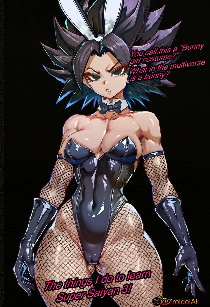 ZroideiAI's tweet photo. Caulifla: You call this a "Bunny girl costume?" What in the multiverse is a bunny?

I love how this looks on Caulifla. https://t.co/ZR44HNsS7l