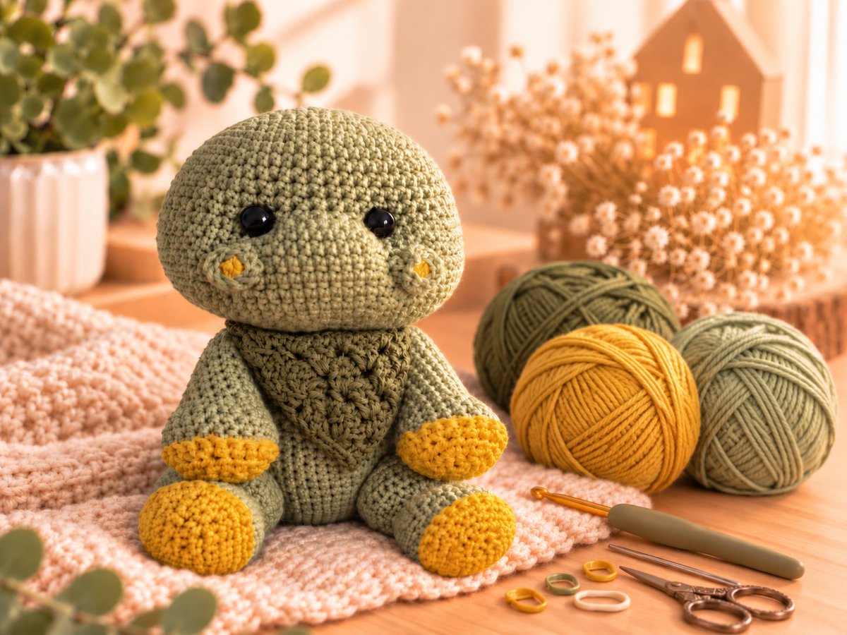 lafeecrochet's tweet photo. 🧶 Je travaille en ce moment sur ce petit dino au crochet 💚
Il reste encore quelques petites finitions avant qu’il soit complètement terminé ✨
Vous en pensez quoi pour l’instant ? Vous l’aimez bien ? 🥰
Vos avis me feraient vraiment plaisir 💛 https://t.co/OrBpL5GtPD