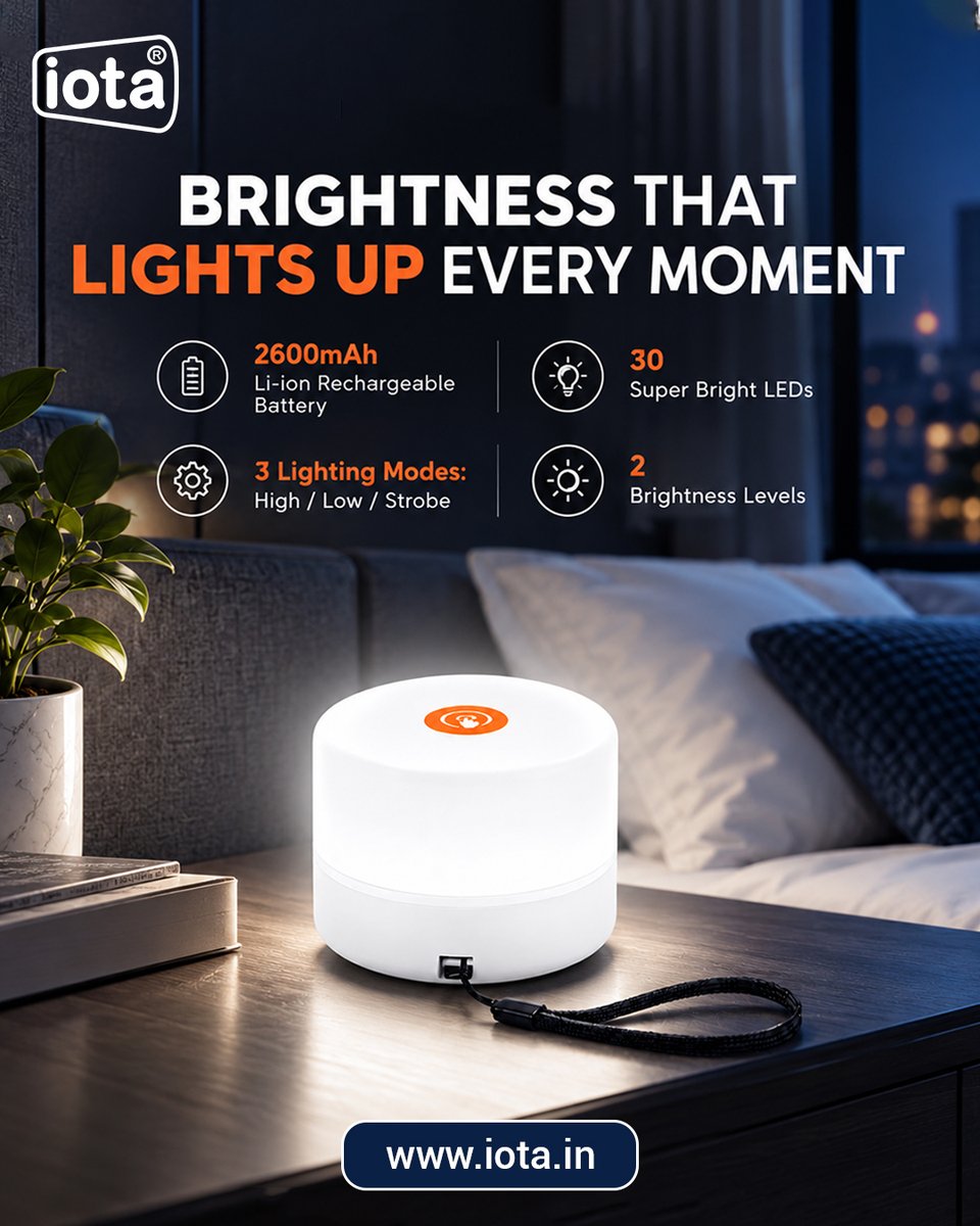 iotasiren's tweet photo. 💡 Brightness that lights up every moment!

IOTA LED Light 🔋
2600mAh Battery | 30 LEDs | 3 Modes | 2 Brightness Levels

🌐 https://t.co/kQgZ9hdIoD

#IOTA #LEDLight #SmartLighting #RechargeableLight #Lighting https://t.co/fcqXSKFhnc