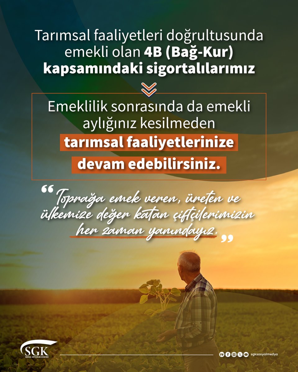 sgksosyalmedya's tweet photo. 🌾 Toprağa emek veren, üreten ve ülkemize değer katan çiftçilerimizin her zaman yanındayız. https://t.co/Hl42TYtbvK