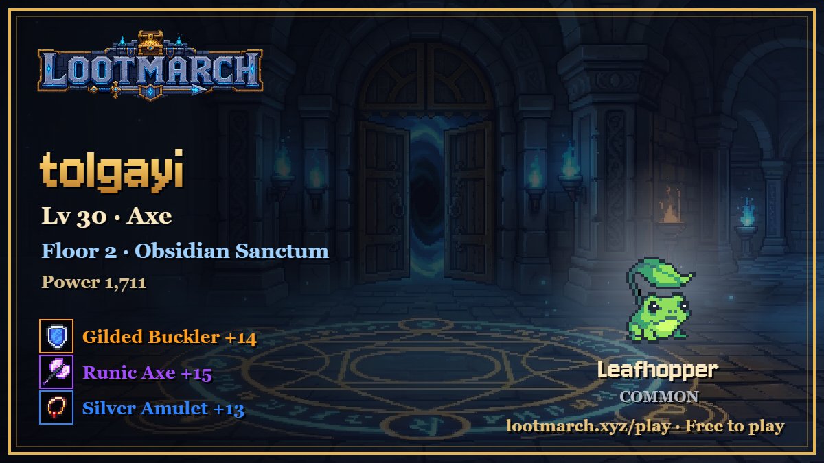 tolgayi3475's tweet photo. Leafhopper and I just took on Obsidian Sanctum together. 🐾⚔️
@PlayLootMarch $LM #LM #LOOTMARCH https://t.co/OHq6tLXx46