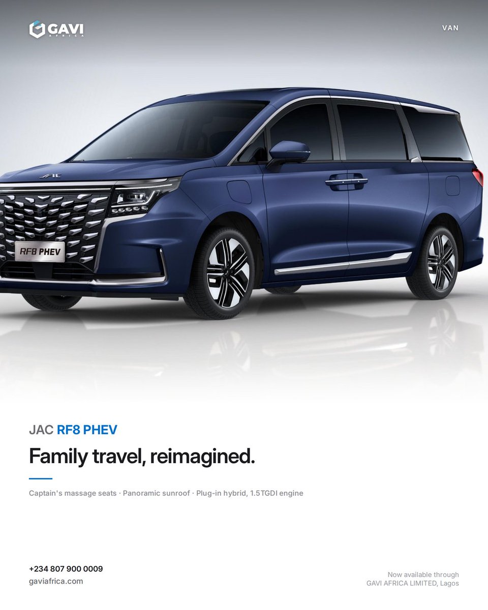 GAVIAFRICA's tweet photo. For the price of an older foreign pre-owned car, you can drive a brand-new JAC. 3-year/100,000km warranty. Stop inheriting someone else's problems — start new. Call +234 816 096 1726 or WhatsApp +234 807 900 0009. https://t.co/hPZmQYYw2d

#GAVIAFRICA #JACMotors #DriveNew https://t.co/4I8g5x3rMn