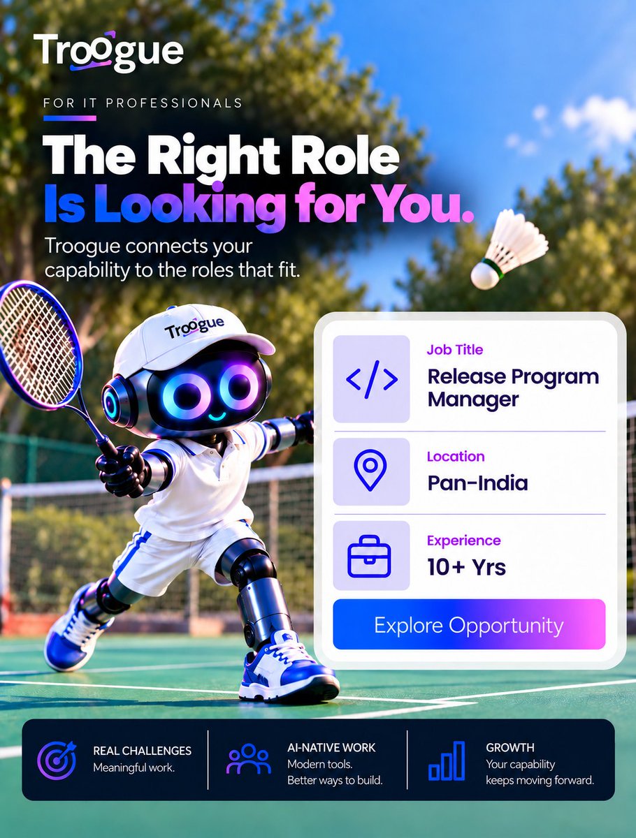 troogue's tweet photo. 🚀 Our Enterprises are hiring.

📌 Release Program Manager across Pan-India.
💼 10+ years of experience.
Come keep enterprise releases running smoothly &amp; on time.

👉 Apply https://t.co/IKXpcD0nF5

#ReleaseManagement #ProgramManagement #Troogue https://t.co/NMZTsDdKd8