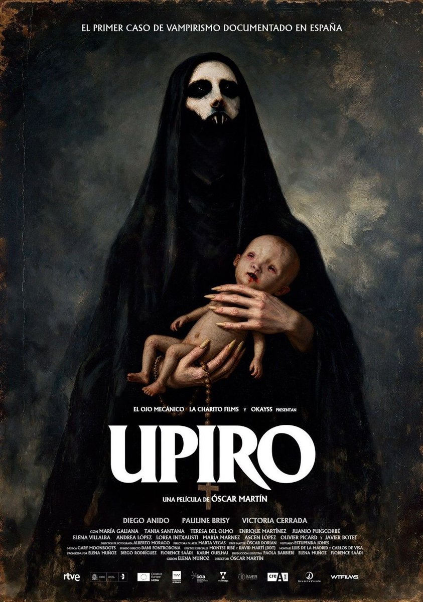 FreakEliteX's tweet photo. P��STER OFICIAL DE UPIRO 🦇🩸
La nueva película de terror histórico dirigida por Óscar Martín presenta su cartel oficial inspirado en el primer caso de vampirismo documentado en España.
#Upiro #CineDeTerror https://t.co/6my3ka2xFN