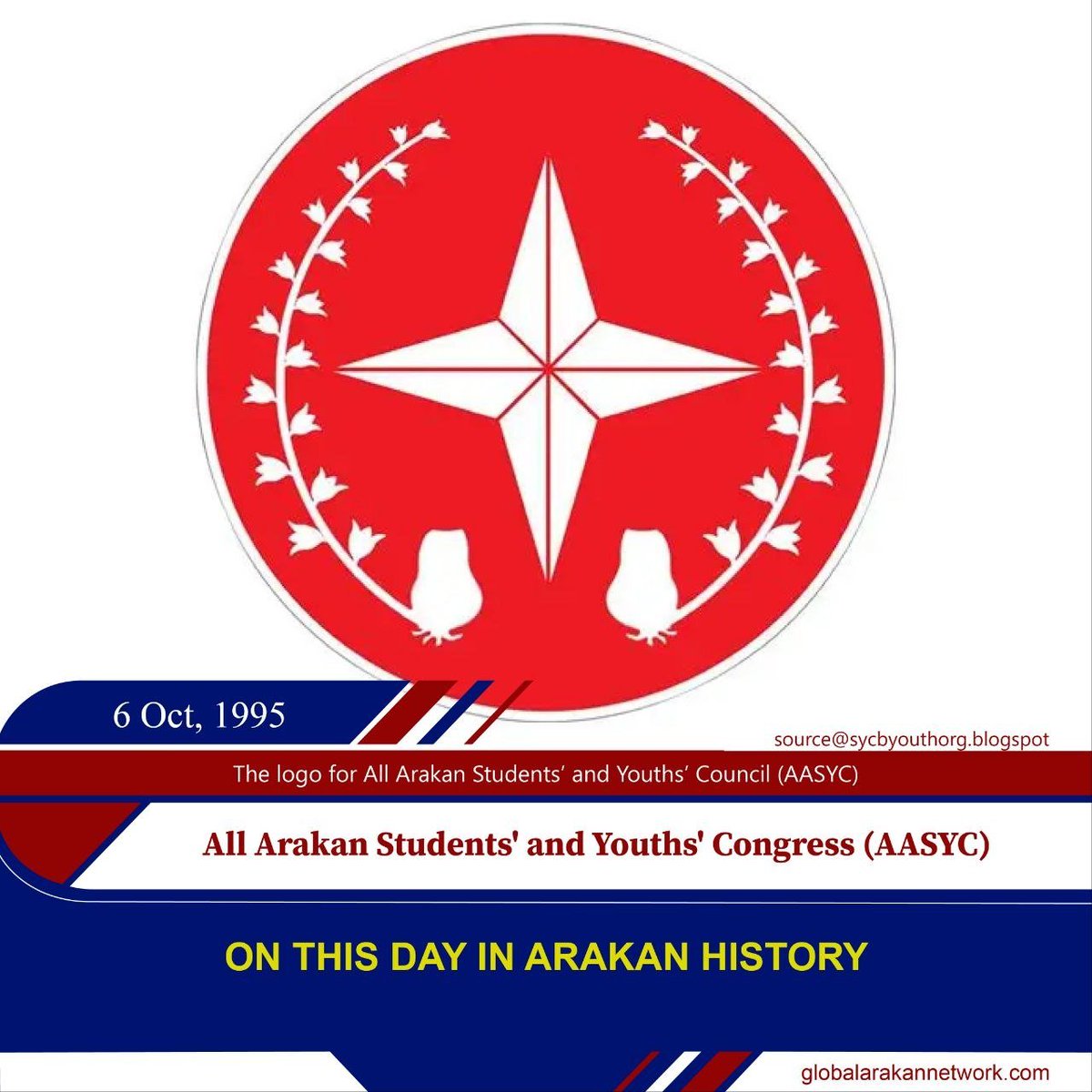 globalarakan's tweet photo. October 6, 1995, marks the founding of the All-Arakan Students' and Youths' Congress (AASYC), a pivotal moment in the mobilization of the younger generation against military dictatorship.  https://t.co/iBMNgCxgjf https://t.co/dRvokexRx1