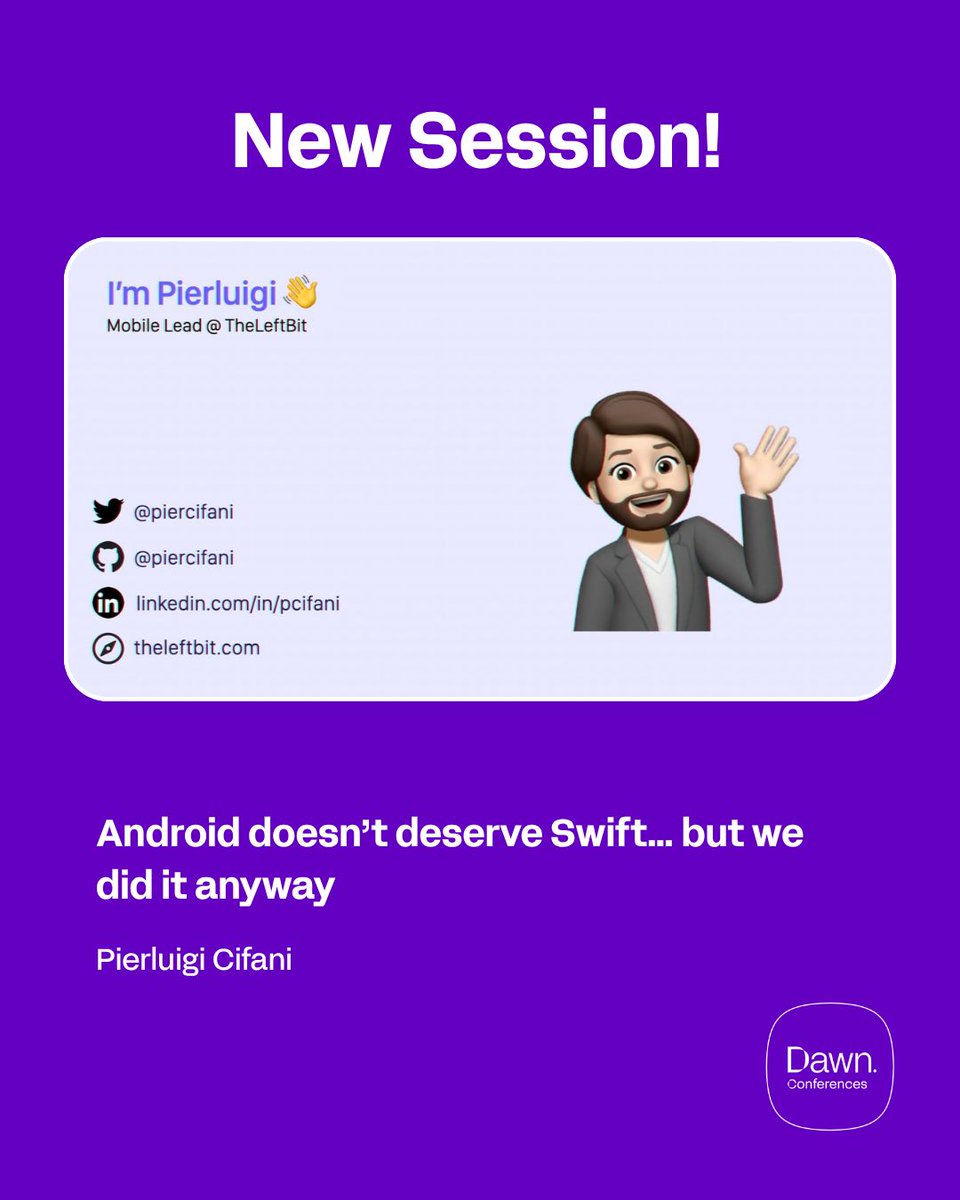 Appdevcon's tweet photo. Pierluigi Cifani presents 'Android doesn't deserve Swift... but we did it anyway' at Appdevcon. Watch the recording and pick up practical developer insights. 

🎥 https://t.co/ZYzM0vRnwF 

#developers #programming https://t.co/QsgGVGYPqD
