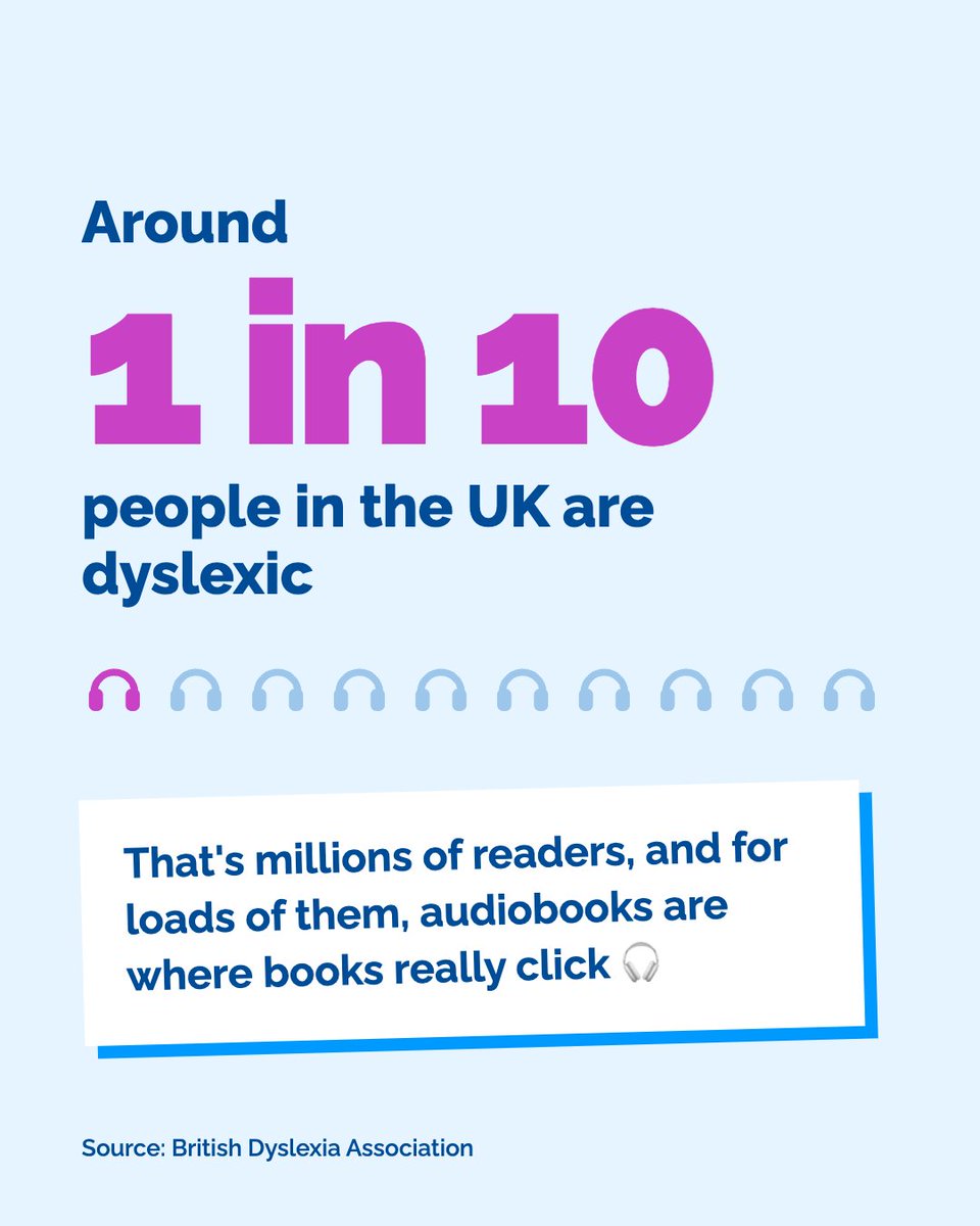 uLibraryDigital's tweet photo. Happy Dyslexia Awareness Week 2026  💛 

Friendly reminder that audiobooks count, always have, and the science backs it up. 

Swipe for the receipts, then tell us: team listen, team read, or both? 🎧📖 https://t.co/6C7wvT7aDf