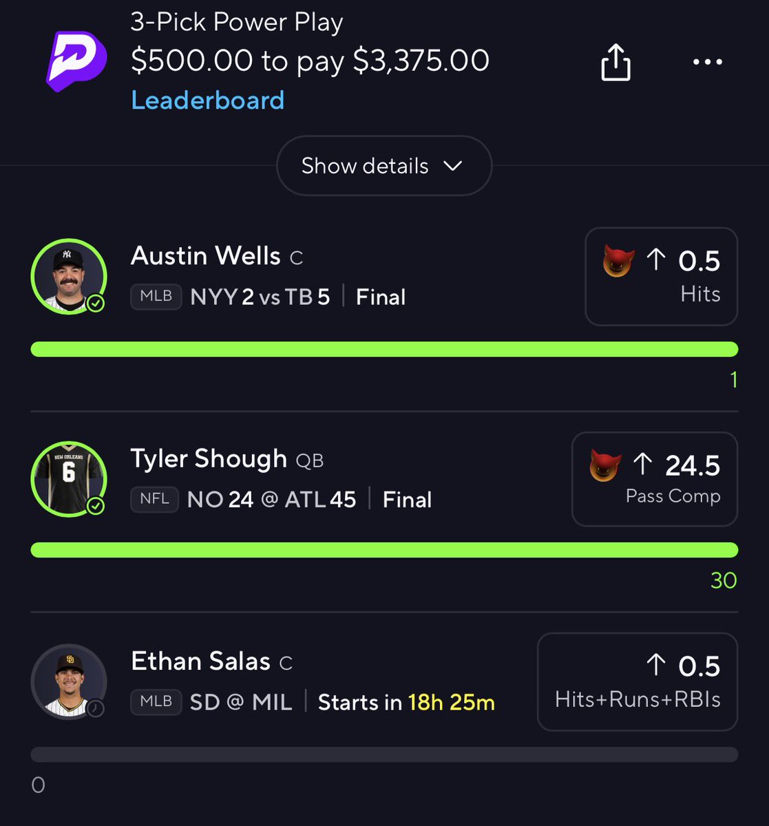 DreamPicksVIP's tweet photo. Remember we are 2/2✅ in our Late Night Demon Prop👀

Should I do a $100 GIVEAWAY💰to whoever LIKES❤️ &amp; RT🔁 this post⁉️ https://t.co/PBulwpF43v