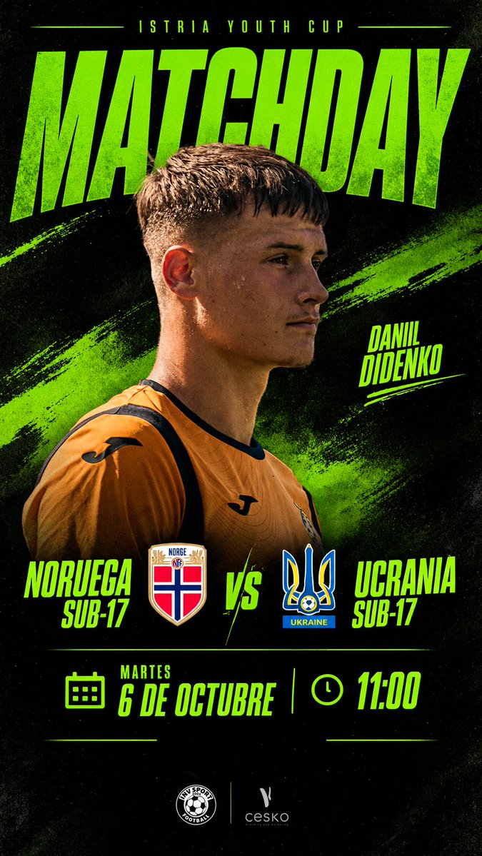 invsport's tweet photo. Matchday!! β½οΈ
π¨π½ Daniil Didenko
π Noruega sub-17 vs Ucrania sub-17
π 11:00
π Istria Youth Cup
#invsportplayer #danilDidenko #matchday #IstriaYouthCup #ceskodesign @InforVision https://t.co/9dF5ZlnJnq