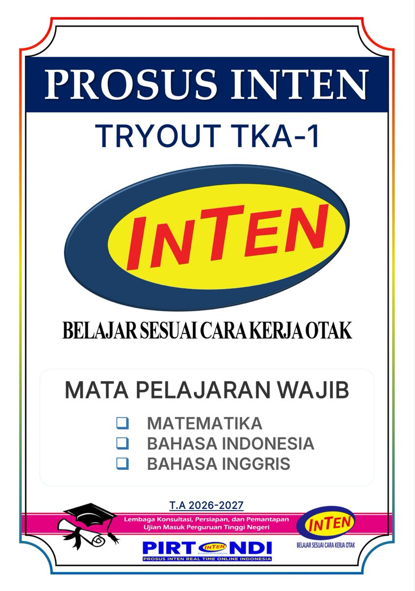beaglestude's tweet photo. [ SOAL TRYOUT TKA PROSUS INTEN 2027 ]
Mata Pelajaran Wajib 
🖇️ Soal : https://t.co/DTFHRLzssM
🖇️ Kunci Jawaban : https://t.co/UyUKfouzVU
Soshum 
🖇️ Soal : https://t.co/pJrRzgR3Hk
Saintek
🖇️ Soal : https://t.co/7rPST86Gfx

Join ch for more! https://t.co/rH2ph0xmAk https://t.co/AzwqN3sbyh