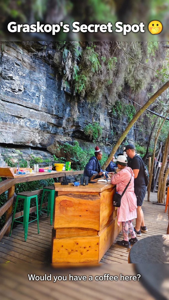 oupapilane's tweet photo. Did you know that Graskop Gorge  has a hidden spot. A coffee shop under the cliff. Get your lift ticket and experience an escape from the usual. https://t.co/U7MGAIt6E2 https://t.co/VPTdJKyoiD
