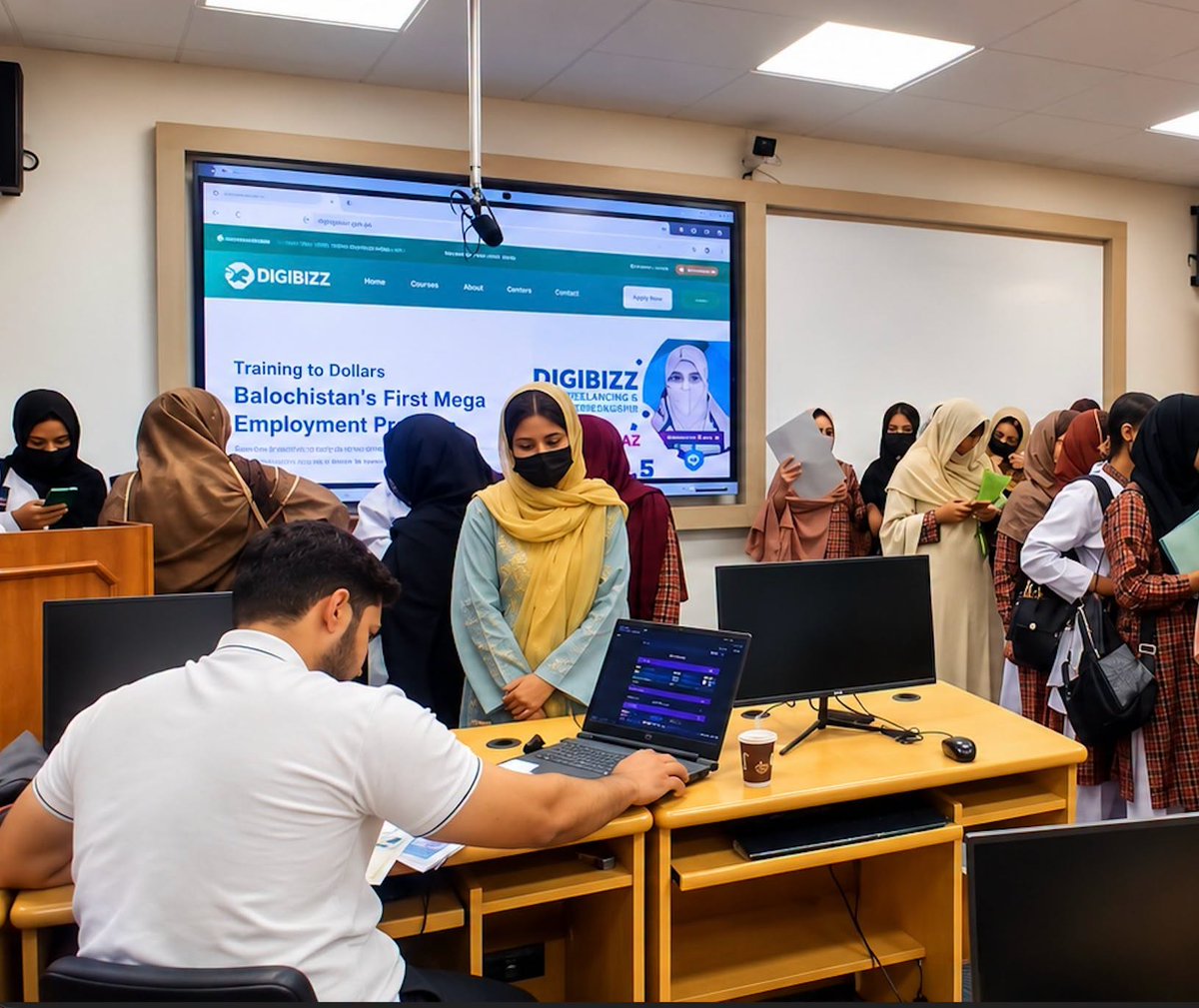 Digibizz_GOB's tweet photo. A new digital era is taking shape in Balochistan! 
DigiBizz has begun interviews at SBK University, empowering women with skills in Digital Marketing, Amazon &amp; E-Commerce, and Graphic Design with AI. Building skills. Creating opportunities. 

#DigiBizz #WomenEmpowerment https://t.co/NURILzV8Jq