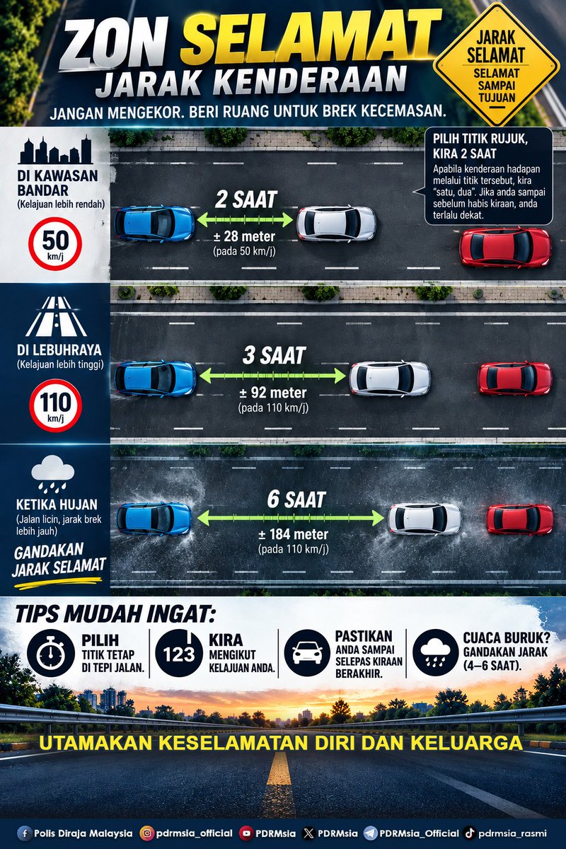PDRMsia's tweet photo. #PDRMInfo
ZON SELAMAT JARAK KENDERAAN ANDA
Bacaan lanjut menerusi pautan seperti berikut,
https://t.co/rcllYMwC7j https://t.co/q3YJalcOAb