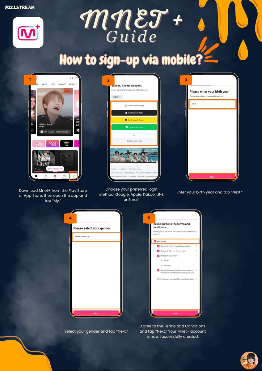 ZCLSTREAM's tweet photo. Hello lilsuns! 💙

Here’s a quick guide on how to watch #CHENLE on IDOL’S TABLE via Mnet Plus on your phone or laptop/PC 🦐🍲

#BeautifulTimeWithCHENLE
#ZCLSTREAMGUIDE 
#천러 #辰乐 #チョンロ https://t.co/2UjUUxNHnn