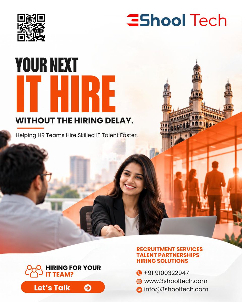 3shoolTech's tweet photo. 3ShoolTech helps businesses hire skilled IT professionals faster with reliable recruitment services and talent partnerships.
#3ShoolTech #ITRecruitment #ITHiring #TechRecruitment #RecruitmentServices #ITTalent #TalentAcquisition #HiringSolutions #ITJobs #TechHiring #HRRecruitment https://t.co/JE2c4iRNH8