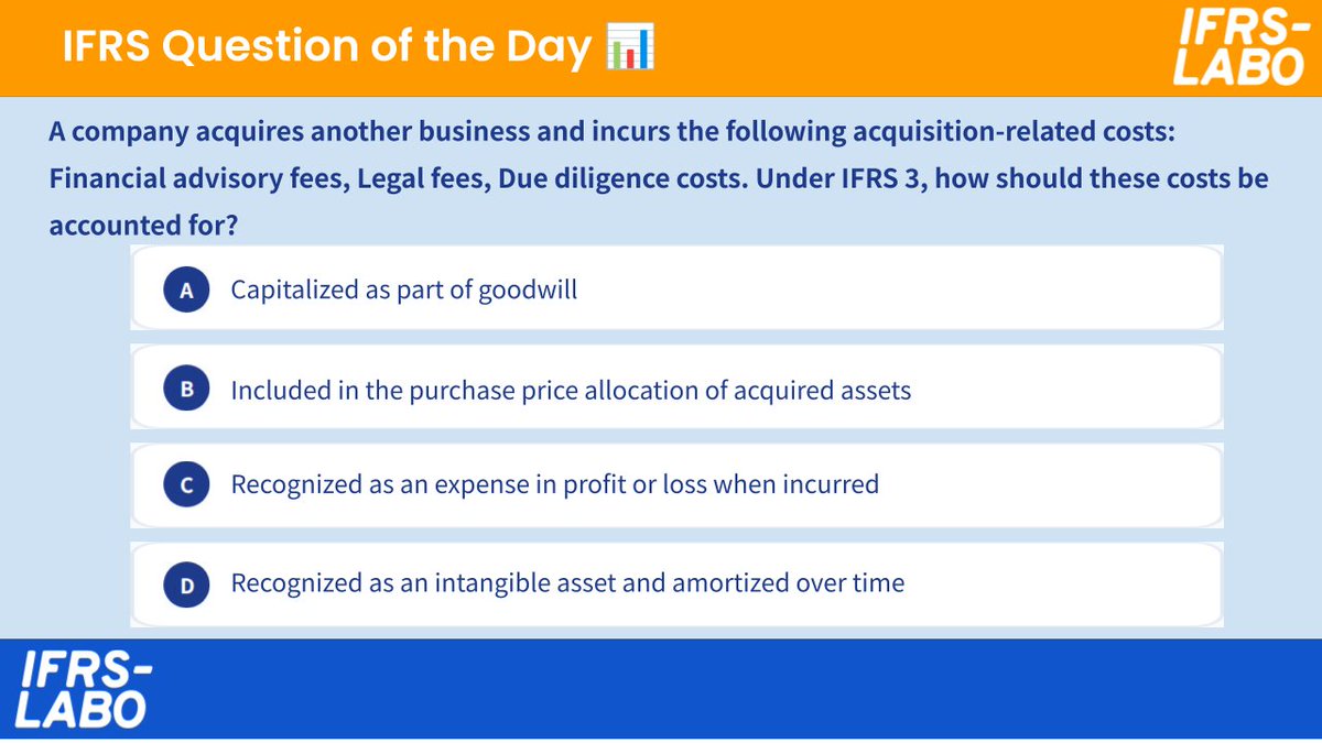 IFRSLABO's tweet photo. 💪 IFRS Training — Question of the Day!

Want to check your answer now?
👉 https://t.co/4zxyQfgrKp

#IFRS #ACCA #ICAEW #CPA https://t.co/5sYZyEODUH