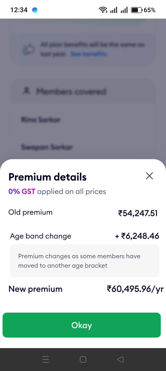 SarkarGPT's tweet photo. @ACKOIndia every year you are increasing the premium 

Last year 8.2k (due to glitch)

This year 6.2k (due to age)

Next year due to AI?

Wth? 0% gst my ass. @BJP4India @nsitharaman
@PMOIndia

No claims in the last 2 years and still this.

I rather have GST applied. @duavarun https://t.co/Rkhv4RgQyn